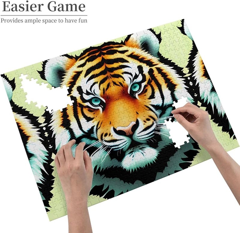 Phayah Little Fat Tiger 500 قطعة لغز للأطفال الديكور المنزلي 20.4 × 15 بوصة - Image 3